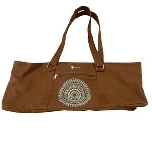 Gaiam Mat/Tote Bag-Yoga Brown Mat Bag, Earth With Embroidery